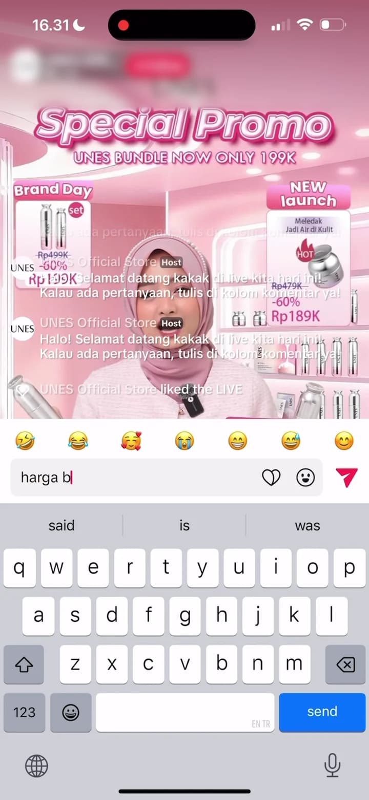 unes brand live stream real-time multi-turn interaction